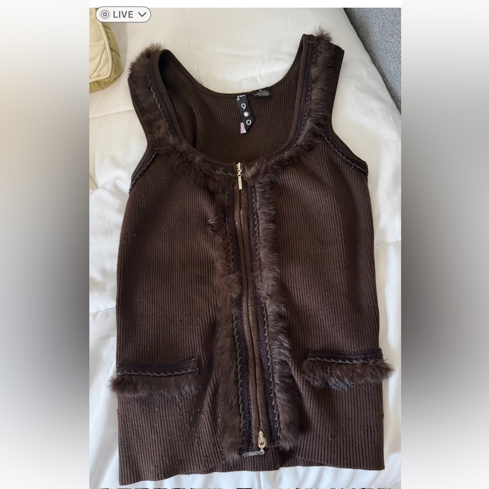Brown Vest Top